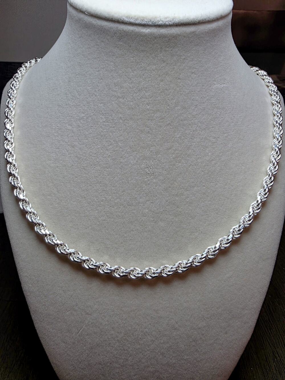 26" 5mm 50g Rope Solid 925 Sterling Silver Stamped